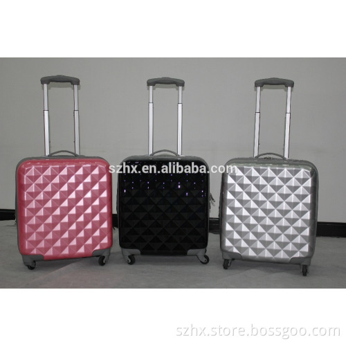 2015 energetic ABS/pc travel luggage zipper frame for boarding